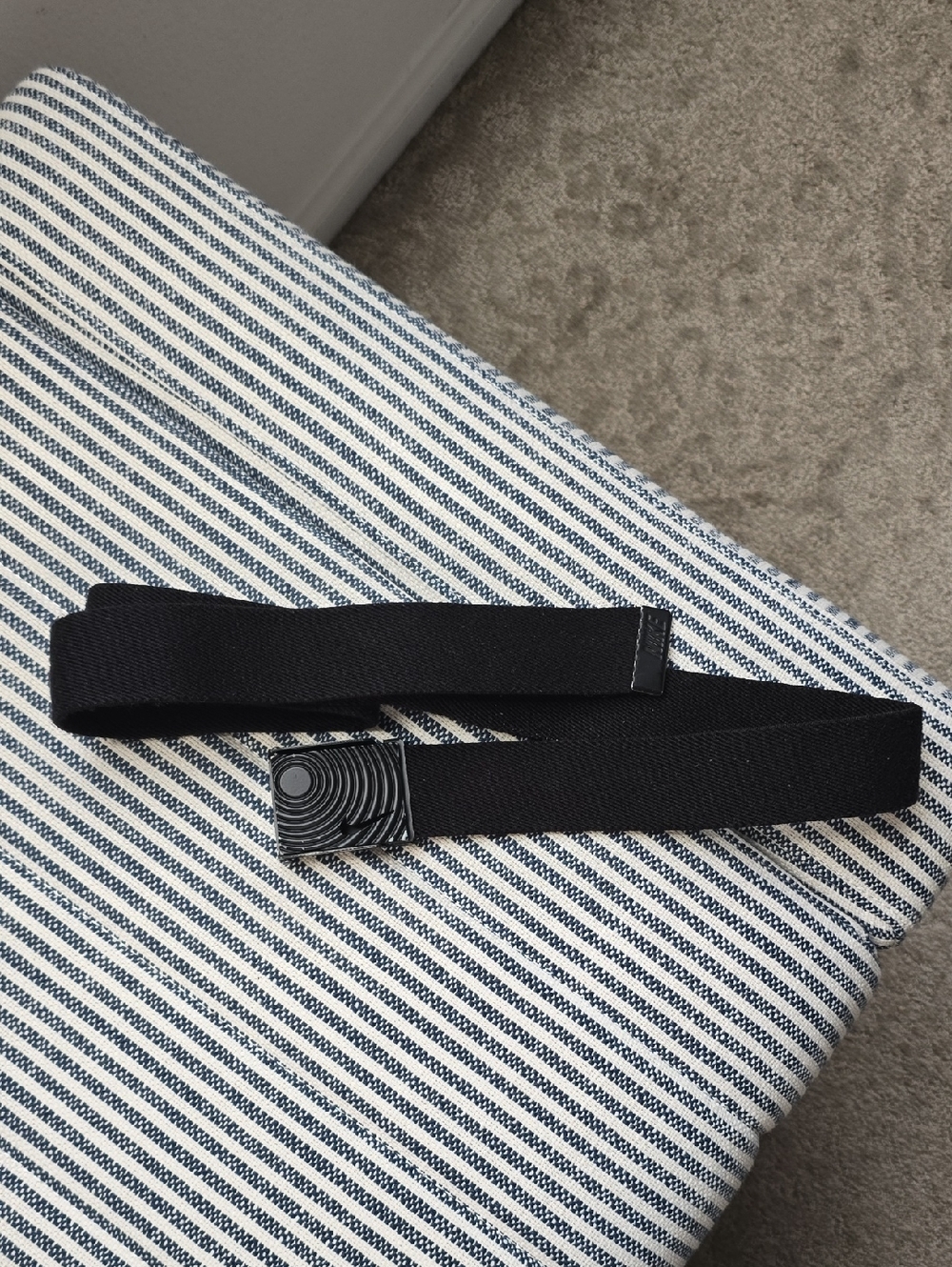 Nike ~ Black Cloth Belt with Snap Fastener - Adjustable Men